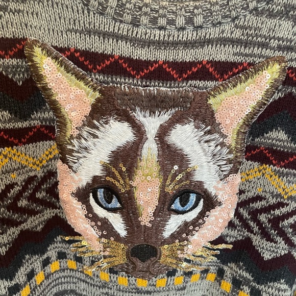 Original cat sweater, hand appliqué - Picture 2 of 4